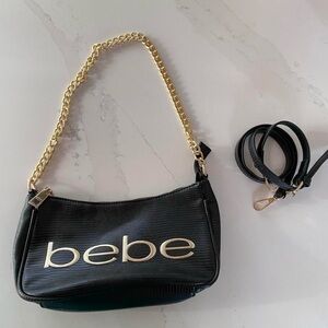 BEBE Y2K Fabiola Gold Chain Purse With Detachable Strap